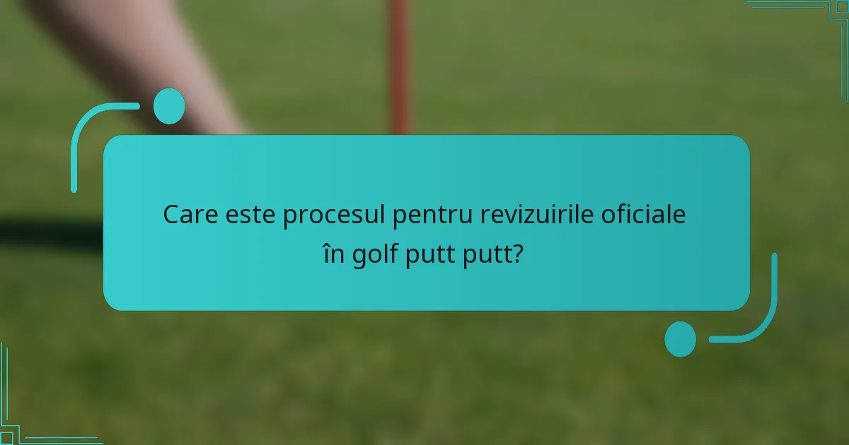 Care este procesul pentru revizuirile oficiale în golf putt putt?