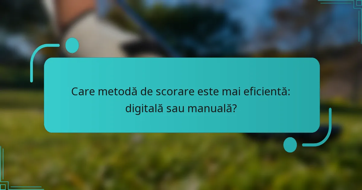 Care metodă de scorare este mai eficientă: digitală sau manuală?