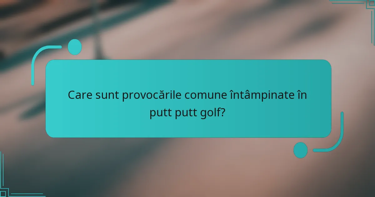 Care sunt provocările comune întâmpinate în putt putt golf?