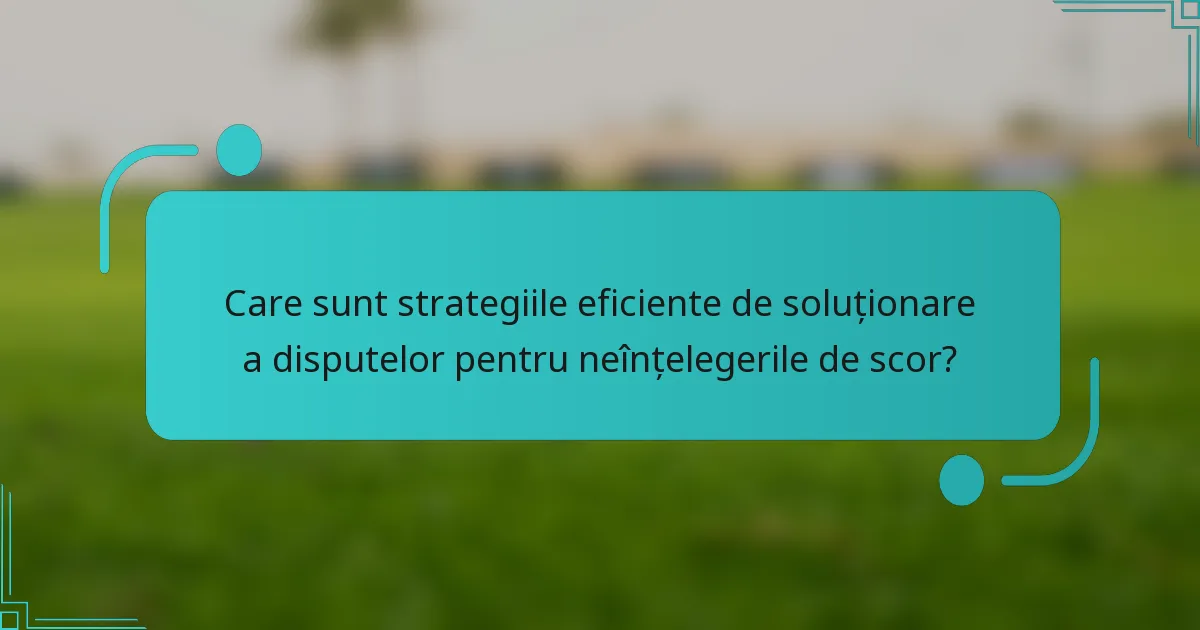 Care sunt strategiile eficiente de soluționare a disputelor pentru neînțelegerile de scor?