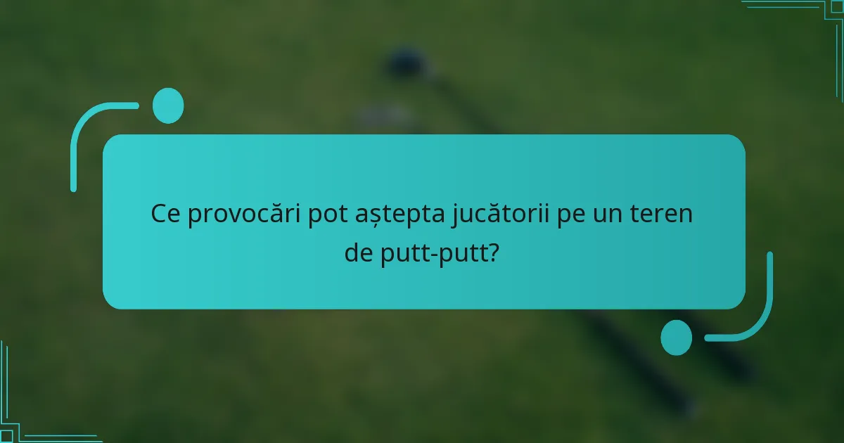 Ce provocări pot aștepta jucătorii pe un teren de putt-putt?