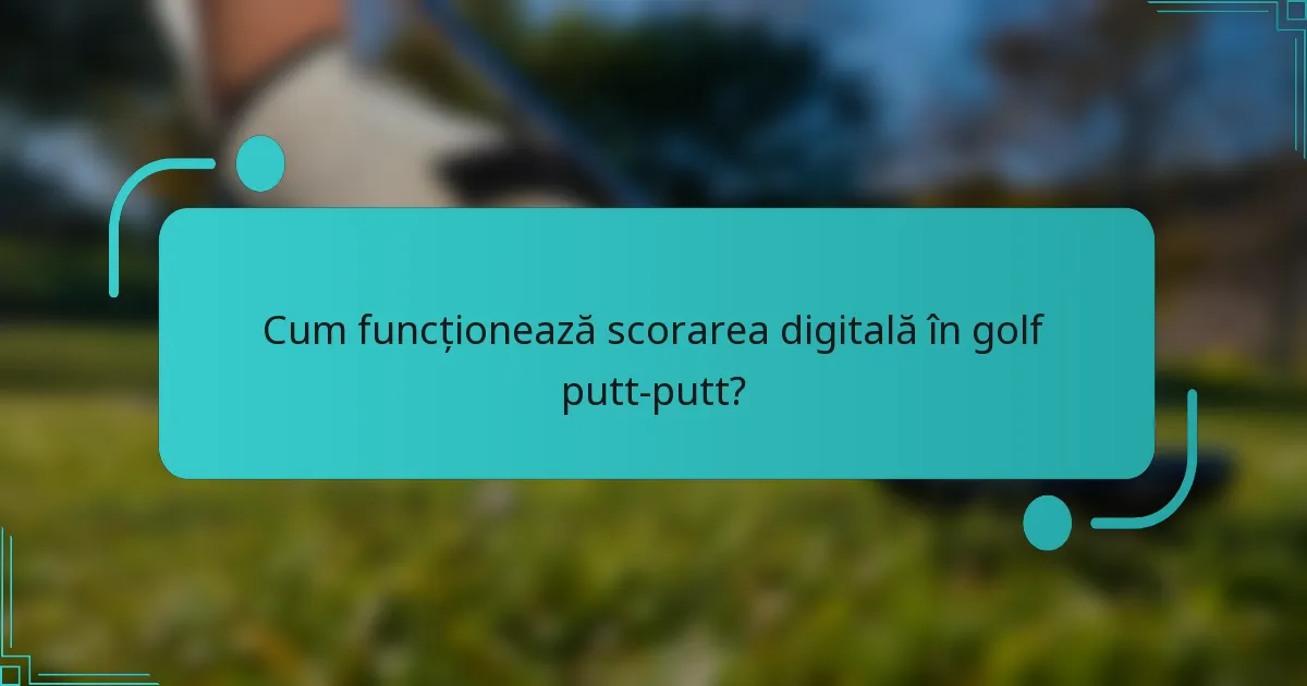 Cum funcționează scorarea digitală în golf putt-putt?