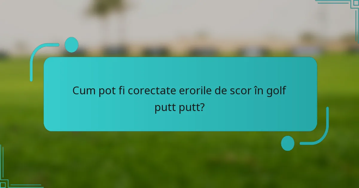 Cum pot fi corectate erorile de scor în golf putt putt?